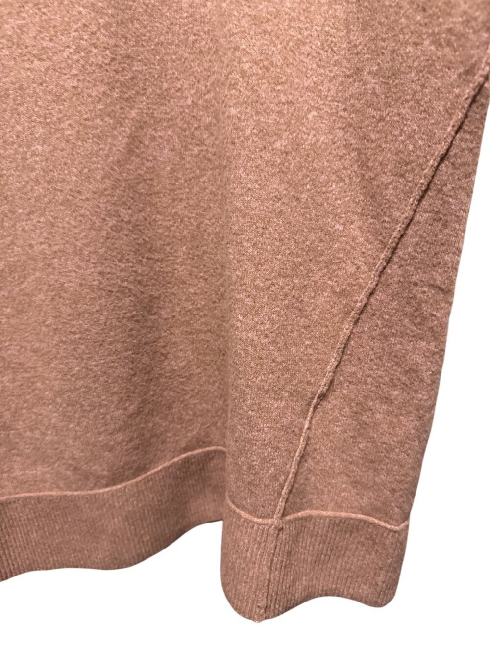 Lucky Brand XXL Womens Rose Pink Cognac V-Neck Sweater Raw Seams Boxy - Picture 2 of 7